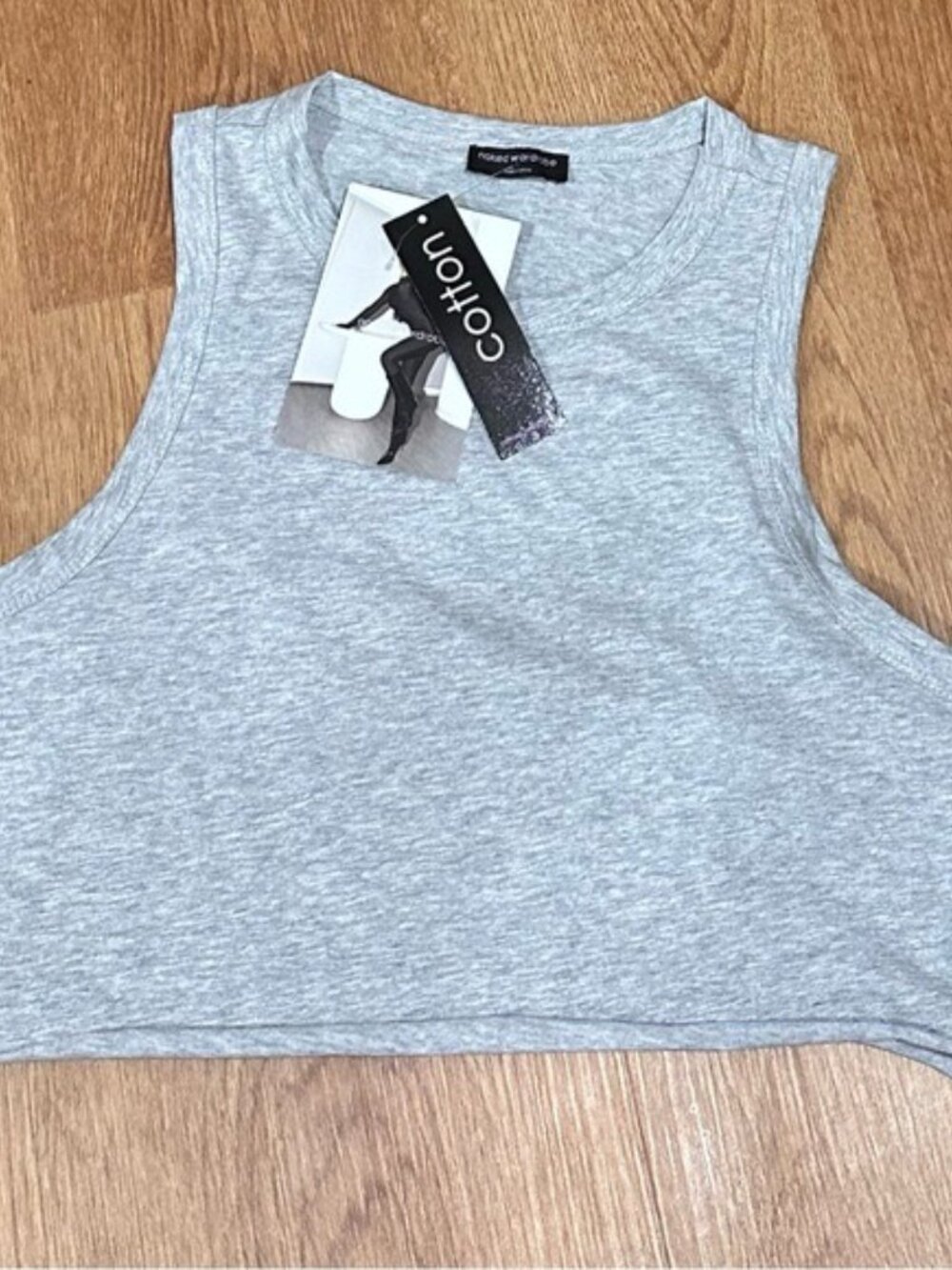 NWOT Naked Wardrobe Women's Cropped Tank Top 100% Cotton Size I